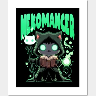 Nekomancer Kawaii Cat Necromancer Posters and Art